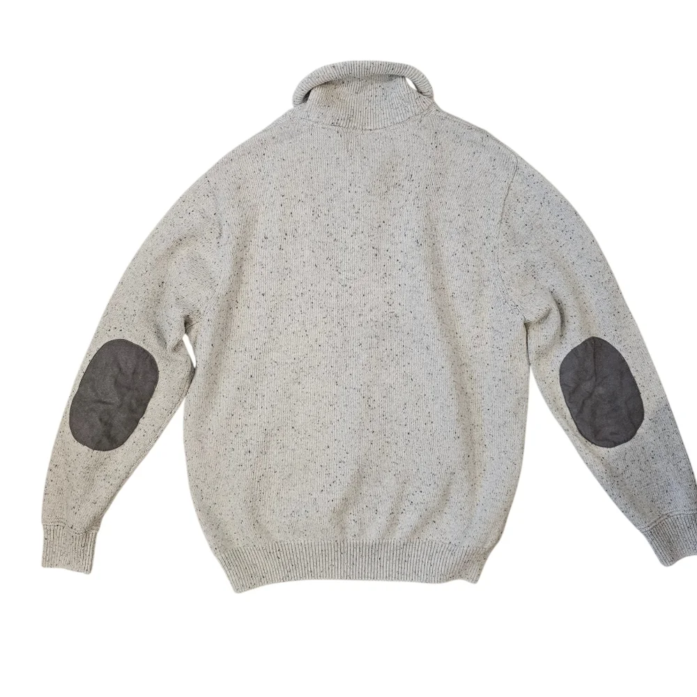 Chaps Men's Speckled Cream Turtleneck Sweater